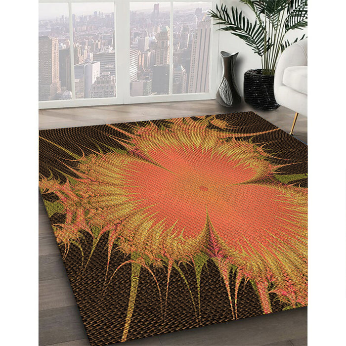 Machine Washable Transitional Orange Rug in a Family Room, wshpat1298org