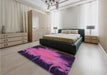 Patterned Crimson Purple Rug in a Bedroom, pat1298pur