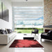 Square Patterned Red Rug in a Living Room, pat1298rd