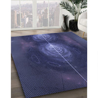 Patterned Slate Blue Rug, pat1299blu