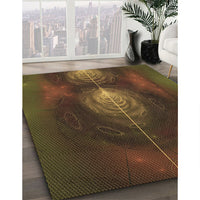 Patterned Oak Brown Rug, pat1299brn