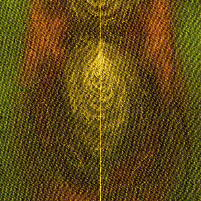 Patterned Dark Yellow Green Rug, pat1299yw