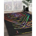 Patterned Black Novelty Rug in Family Room, pat12