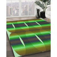 Patterned Army Green Rug, pat13grn