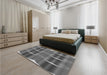 Patterned Gray Rug in a Bedroom, pat13gry