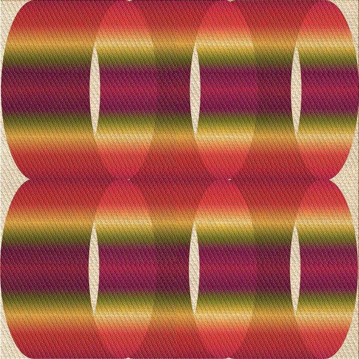 Round Patterned Red Rug, pat13org