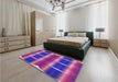 Patterned Medium Orchid Purple Rug in a Bedroom, pat13pur