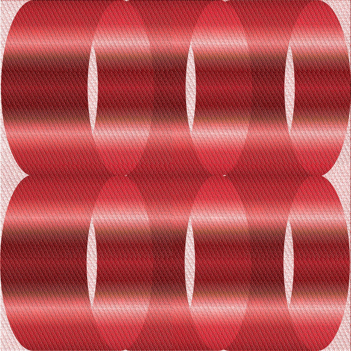 Round Patterned Red Rug, pat13rd