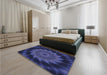 Patterned Royal Blue Rug in a Bedroom, pat130blu