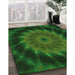 Machine Washable Transitional Dark Forest Green Rug in a Family Room, wshpat130grn