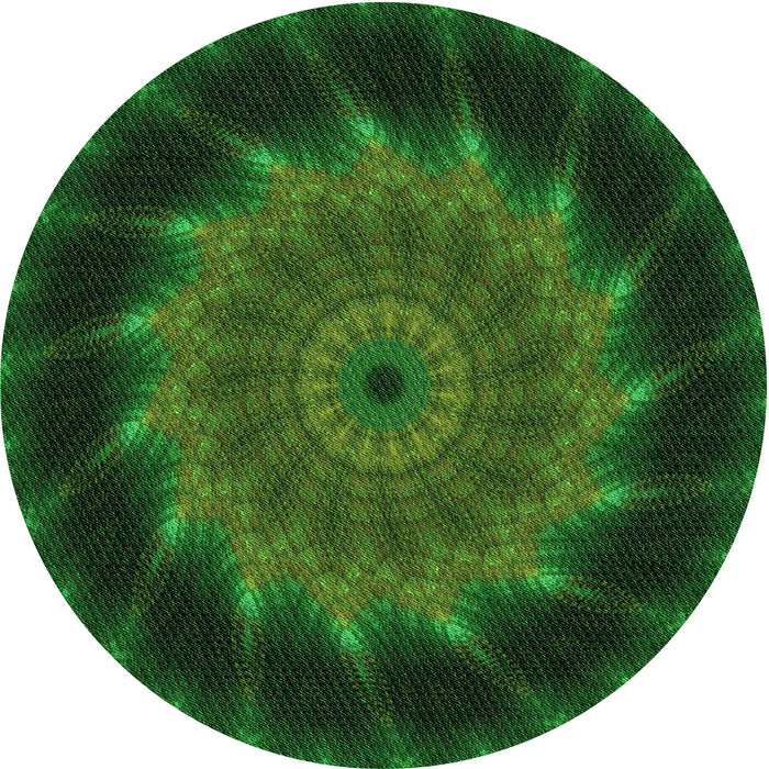 Square Machine Washable Transitional Dark Forest Green Rug in a Living Room, wshpat130grn