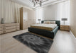 Patterned Ash Gray Rug in a Bedroom, pat130gry