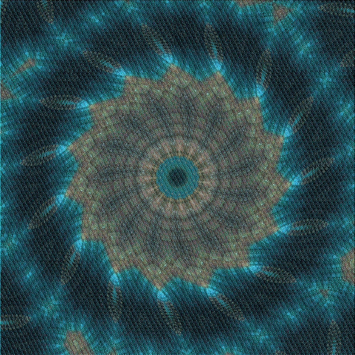 Round Patterned Deep Teal Green Rug, pat130lblu