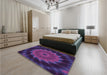 Patterned Dark Purple Rug in a Bedroom, pat130pur