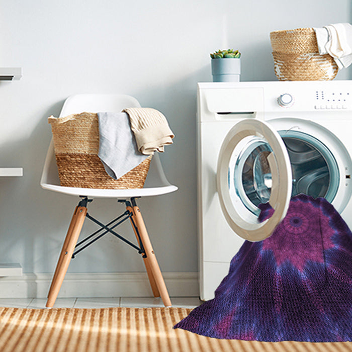 Machine Washable Transitional Dark Purple Rug in a Washing Machine, wshpat130pur