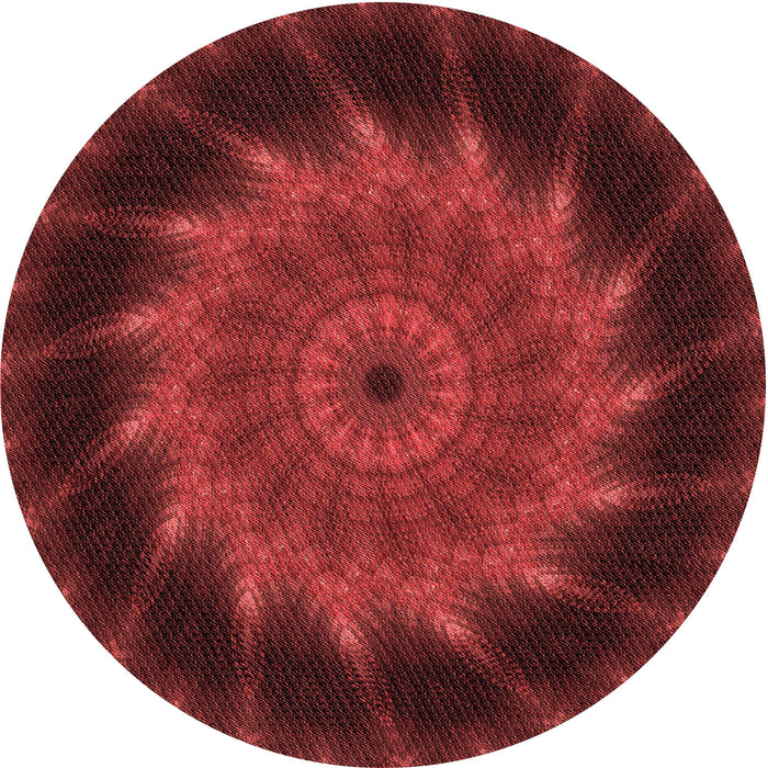 Square Patterned Dark Red Rug, pat130rd