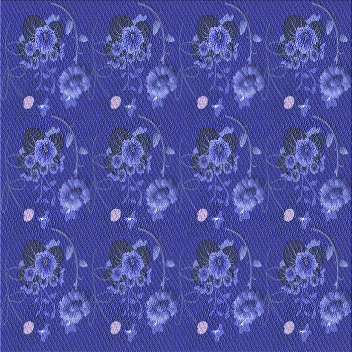 Round Patterned Blue Rug, pat1300blu