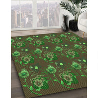 Patterned Milk Chocolate Brown Rug, pat1300grn