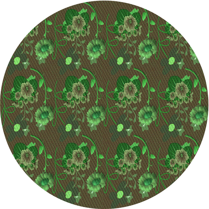 Square Machine Washable Transitional Chocolate Brown Rug in a Living Room, wshpat1300grn