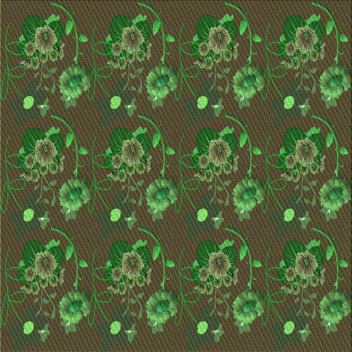 Round Patterned Milk Chocolate Brown Rug, pat1300grn