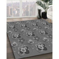 Patterned Gunmetal Gray Rug, pat1300gry