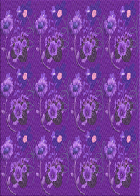 Machine Washable Transitional Jasmine Purple Rug, wshpat1300pur