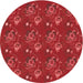 Square Patterned Red Rug, pat1300rd