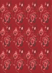 Machine Washable Transitional Red Rug, wshpat1300rd