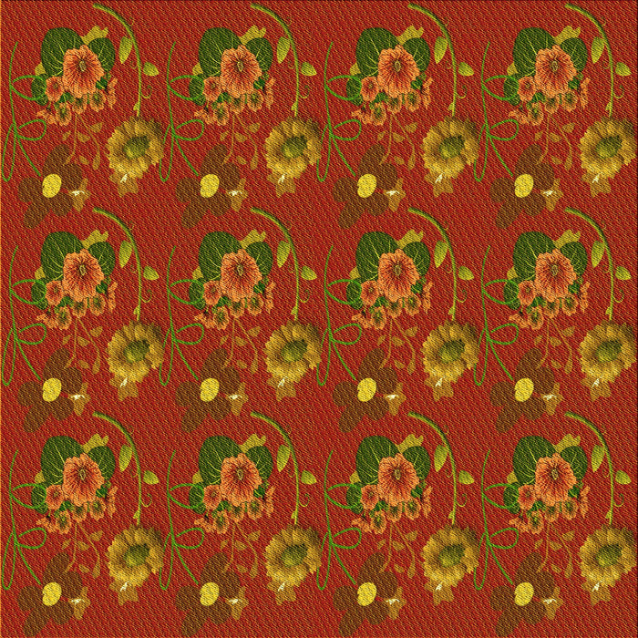 Round Patterned Dark Bisque Brown Rug, pat1300yw