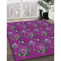 Patterned Violet Red Pink Novelty Rug, pat1300