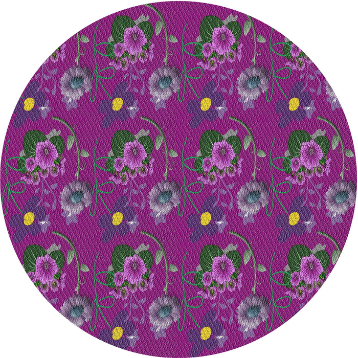Sideview of Patterned Violet Red Pink Novelty Rug, pat1300