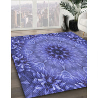 Patterned Light Slate Blue Rug, pat1301blu