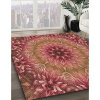 Patterned Orange Rug, pat1301brn