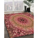 Patterned Orange Rug in Family Room, pat1301brn