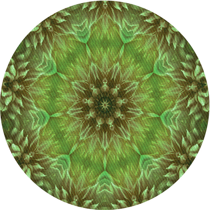 Square Patterned Antique Bronze Green Rug, pat1301grn