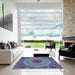 Square Patterned Purple Rug in a Living Room, pat1301lblu