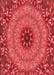 Machine Washable Transitional Red Rug, wshpat1301rd