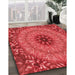 Machine Washable Transitional Red Rug in a Family Room, wshpat1301rd