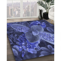 Patterned Blue Rug, pat1302blu