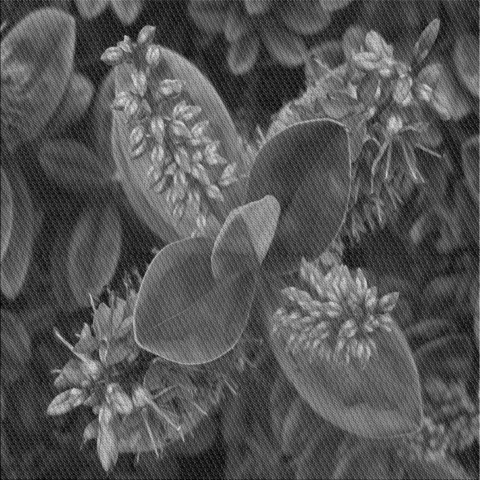 Round Patterned Platinum Gray Rug, pat1302gry