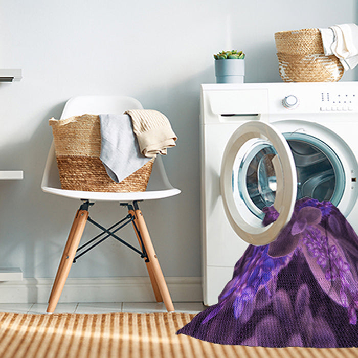 Machine Washable Transitional Purple Rug in a Washing Machine, wshpat1302pur