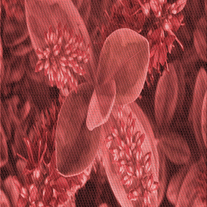 Patterned Tomato Red Rug, pat1302rd