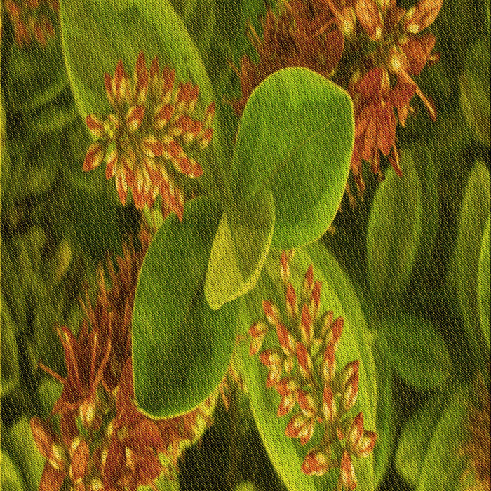 Patterned Dark Yellow Green Rug, pat1302yw