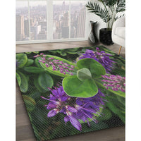 Patterned Hazel Green Novelty Rug, pat1302