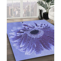 Patterned Slate Blue Rug, pat1303blu