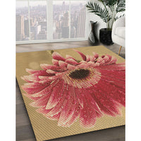 Patterned Red Rug, pat1303brn