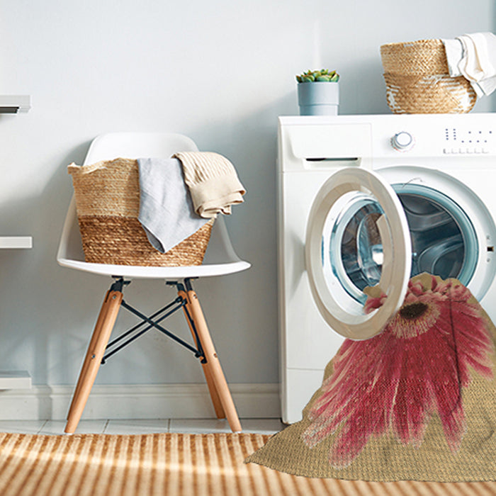 Machine Washable Transitional Red Rug in a Washing Machine, wshpat1303brn