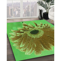 Patterned Neon Green Rug, pat1303grn