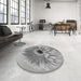 Round Patterned Cloud Gray Rug in a Office, pat1303gry