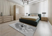 Patterned Cloud Gray Rug in a Bedroom, pat1303gry